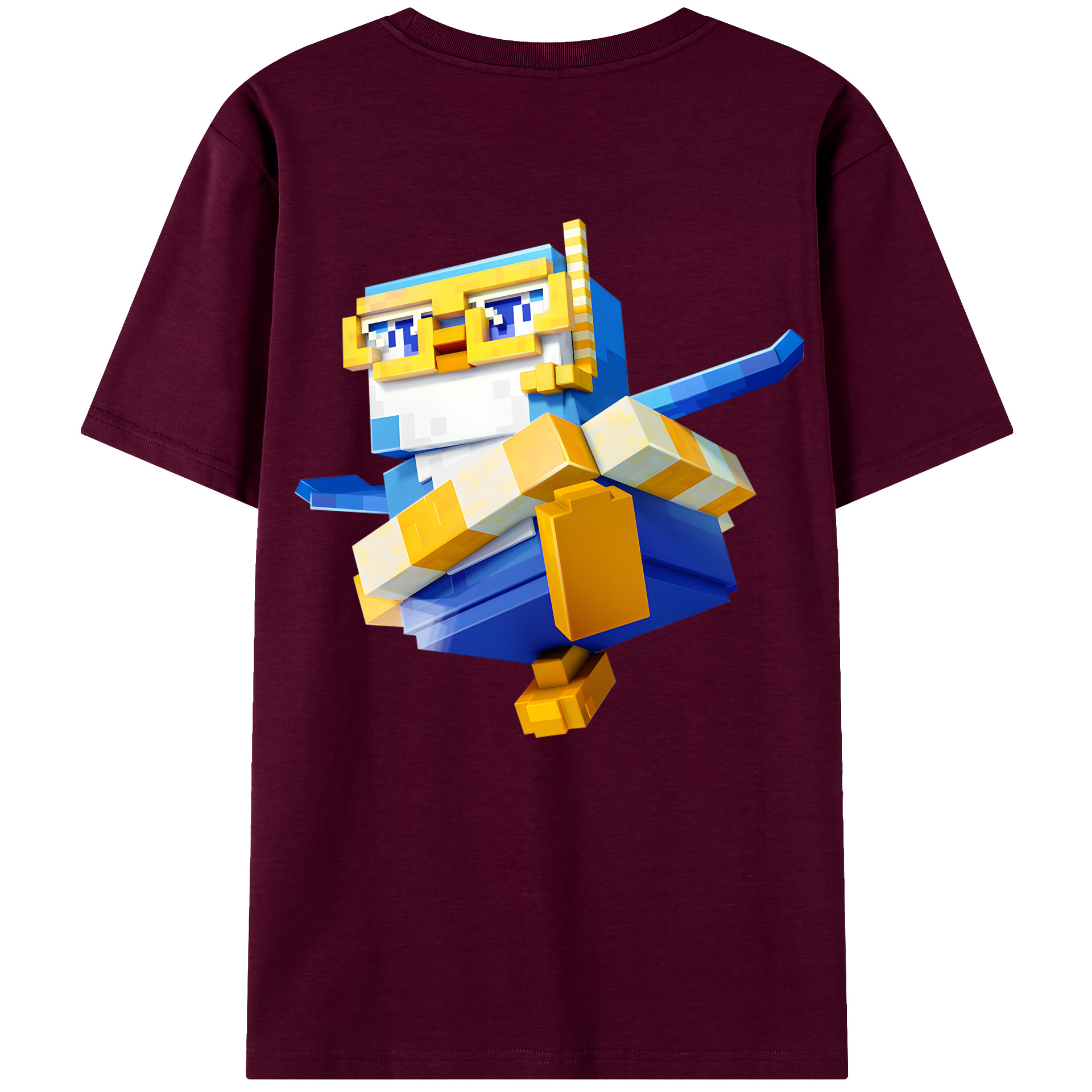 （画像用） マインクラフト ブロックの世界 Minecraft MC Block world レディース半袖Tシャツ(バックプリント)